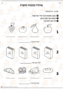 עבודה בהבנת הנקרא מיון והכללה (1)