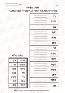 דף עבודה מילים נרדפות